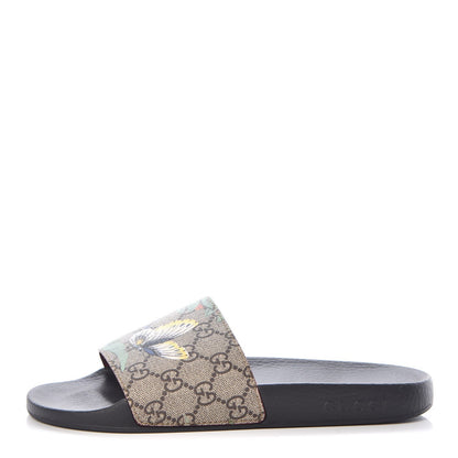 Gucci GG Supreme Monogram Tian Womens Slide Sandals 39 Beige Multicolor 1 of 9
