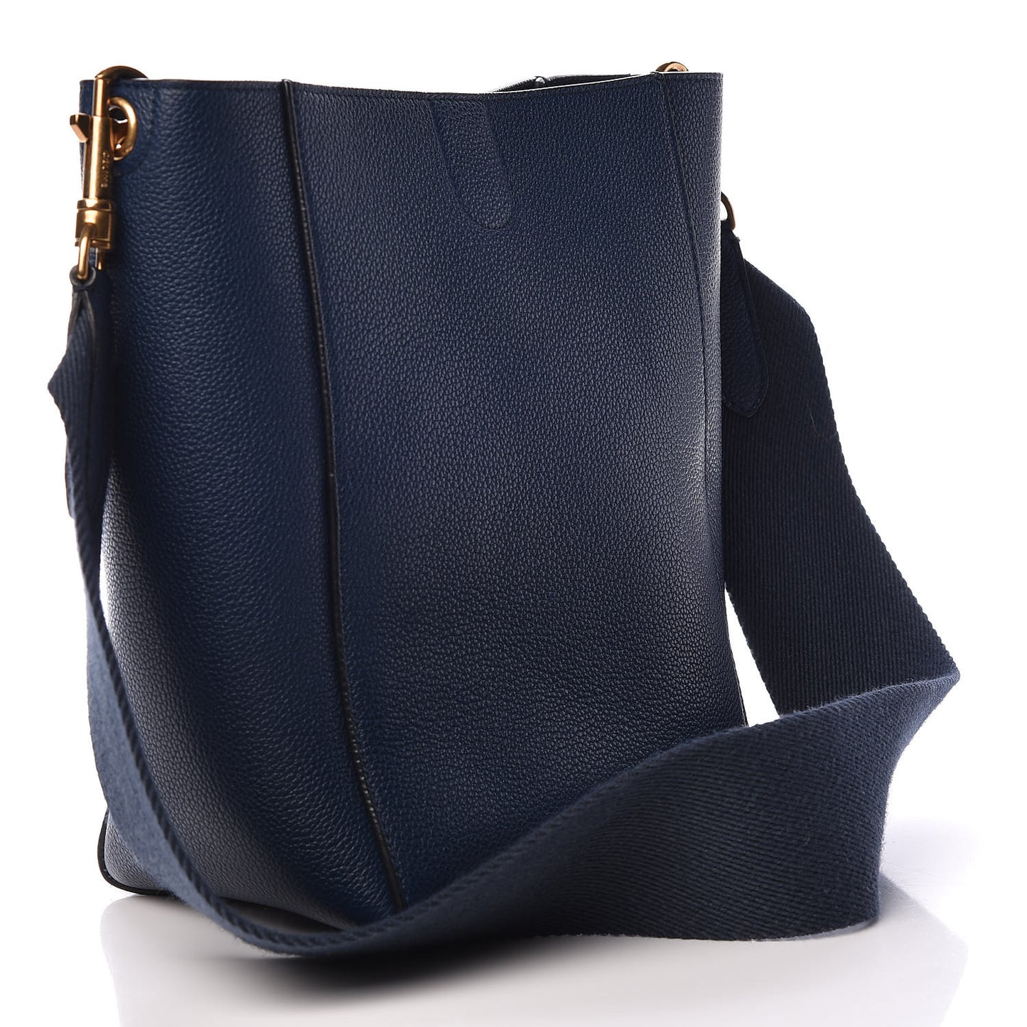 Soft Grained Calfskin Small Sangle Bucket Bag Abyss Blue