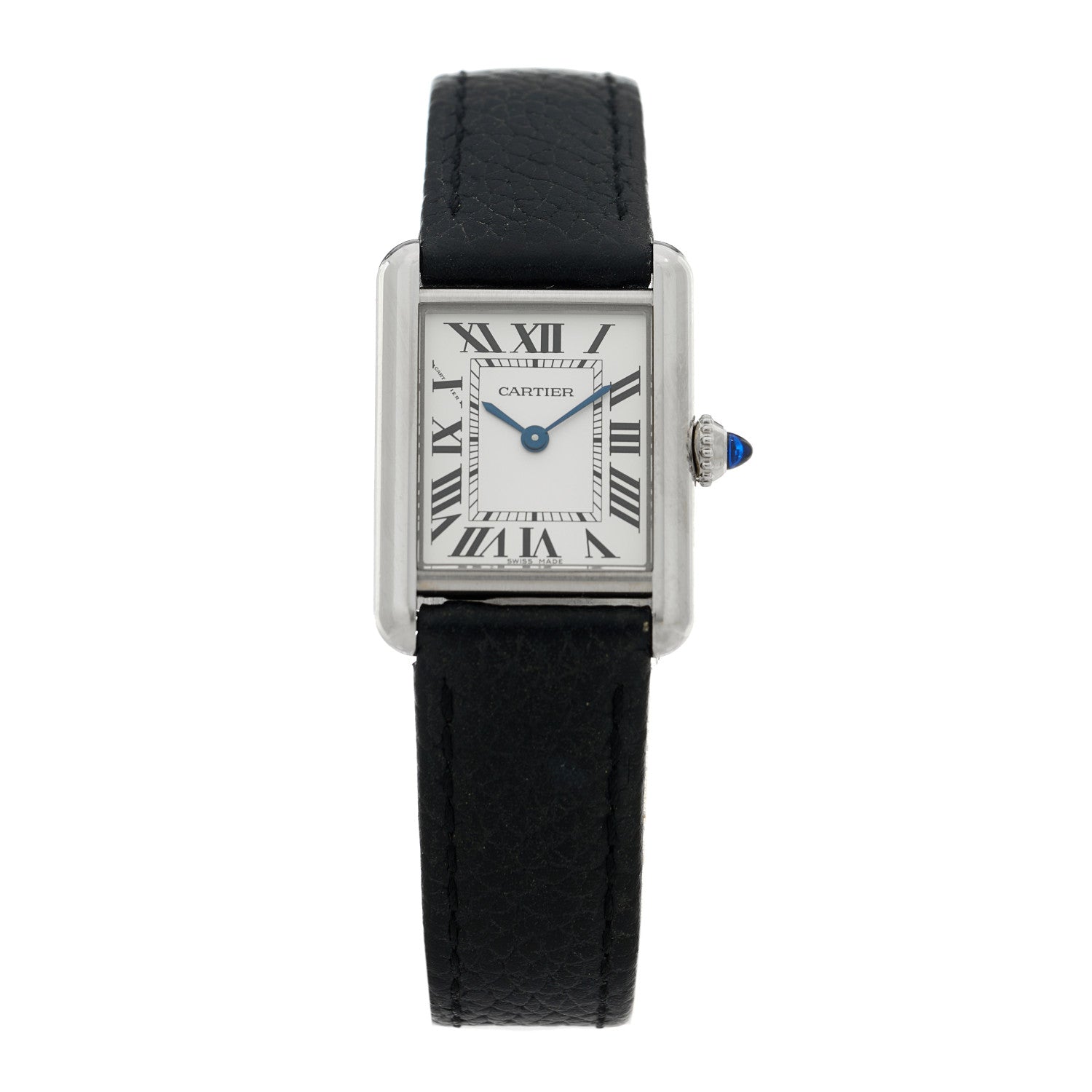 Cartier Stainless Steel Calfskin 22mm Must de Cartier Tank Quartz Watch 1 of 5
