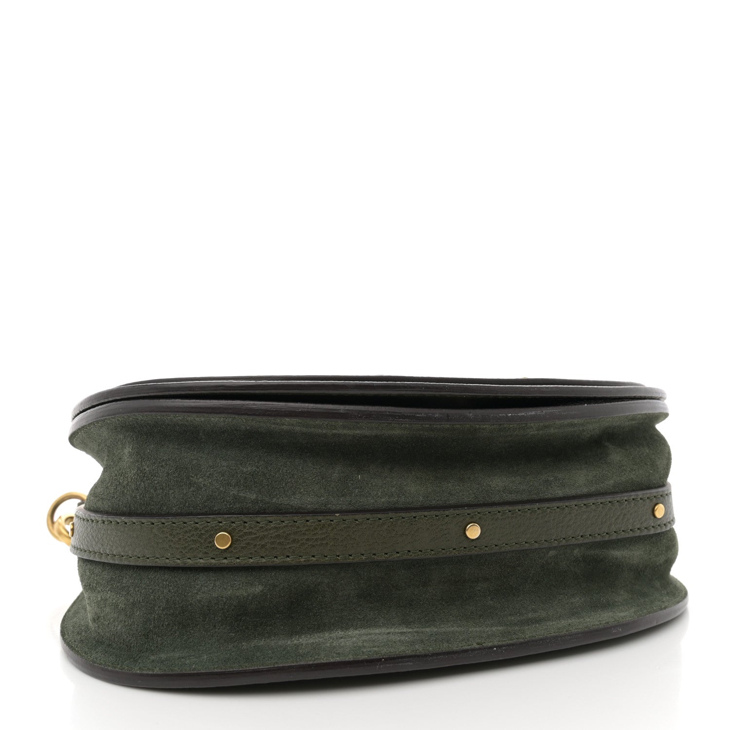 Chloe Calfskin Suede Medium Nile Bracelet Bag Midnight Green 4 of 15