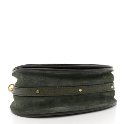 Chloe Calfskin Suede Medium Nile Bracelet Bag Midnight Green 4 of 15