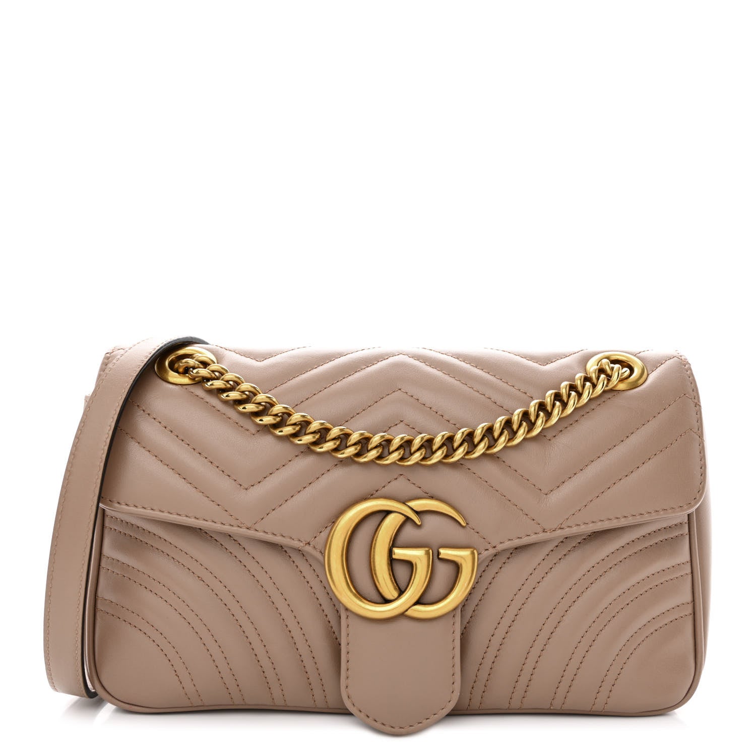 Gucci Calfskin Matelasse Small GG Marmont Shoulder Bag Porcelain Rose 1 of 11