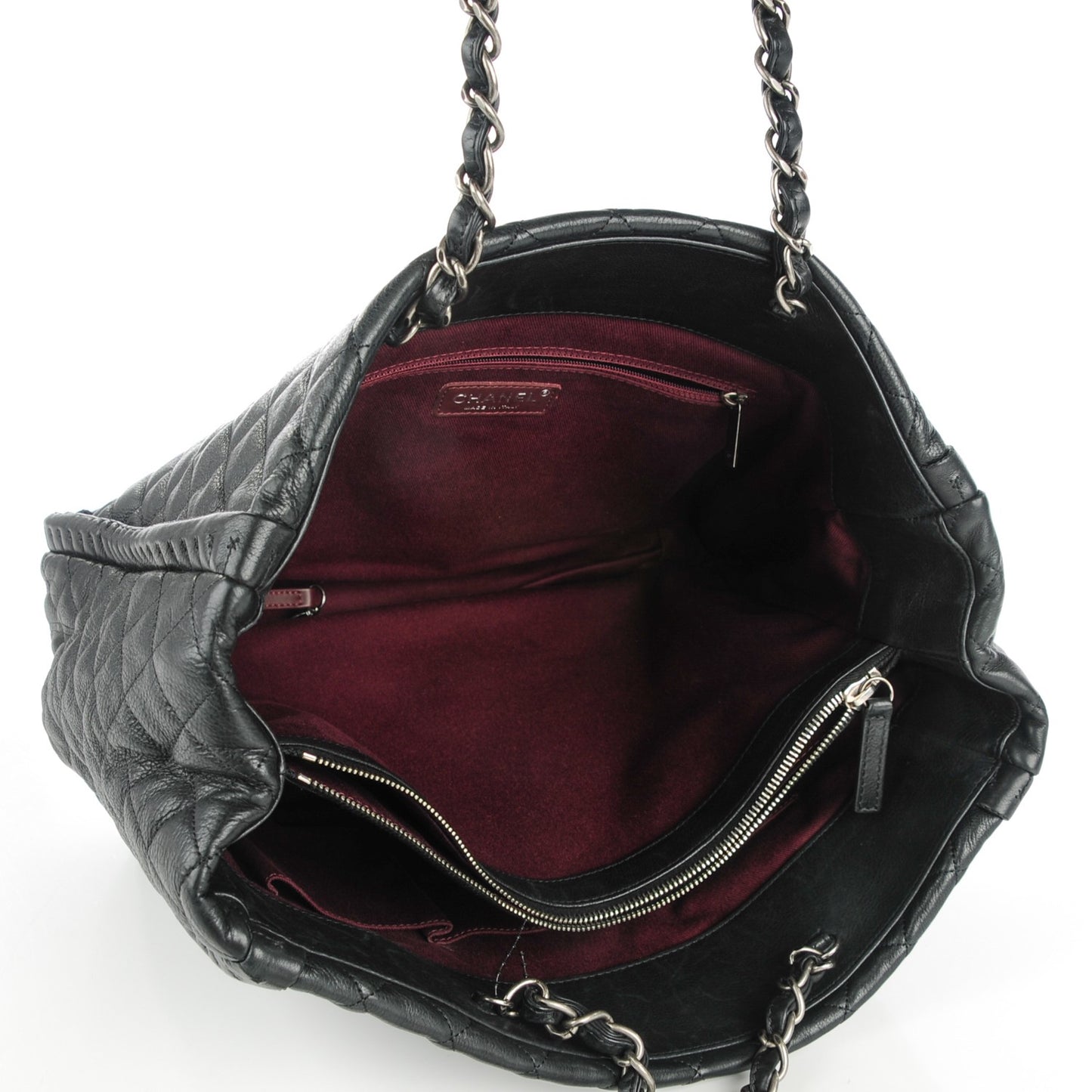 Calfskin Quilted Large Istanbul Tote Black