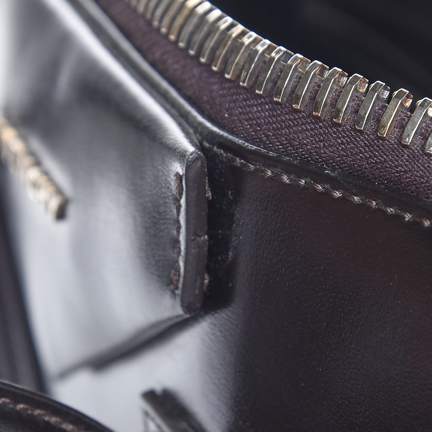 Shiny Lord Calfskin Medium Antigona Brown