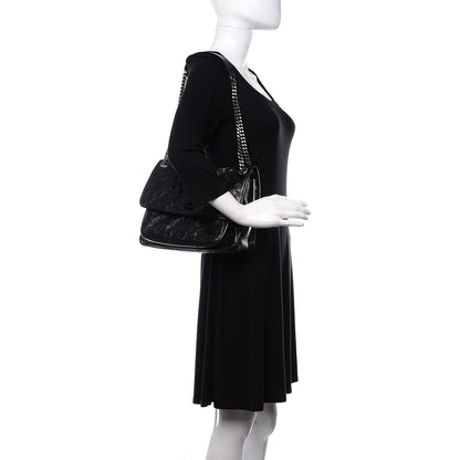 Saint Laurent Crinkled Calfskin Matelasse Monogram Medium Niki Chain Satchel Black 2 of 10