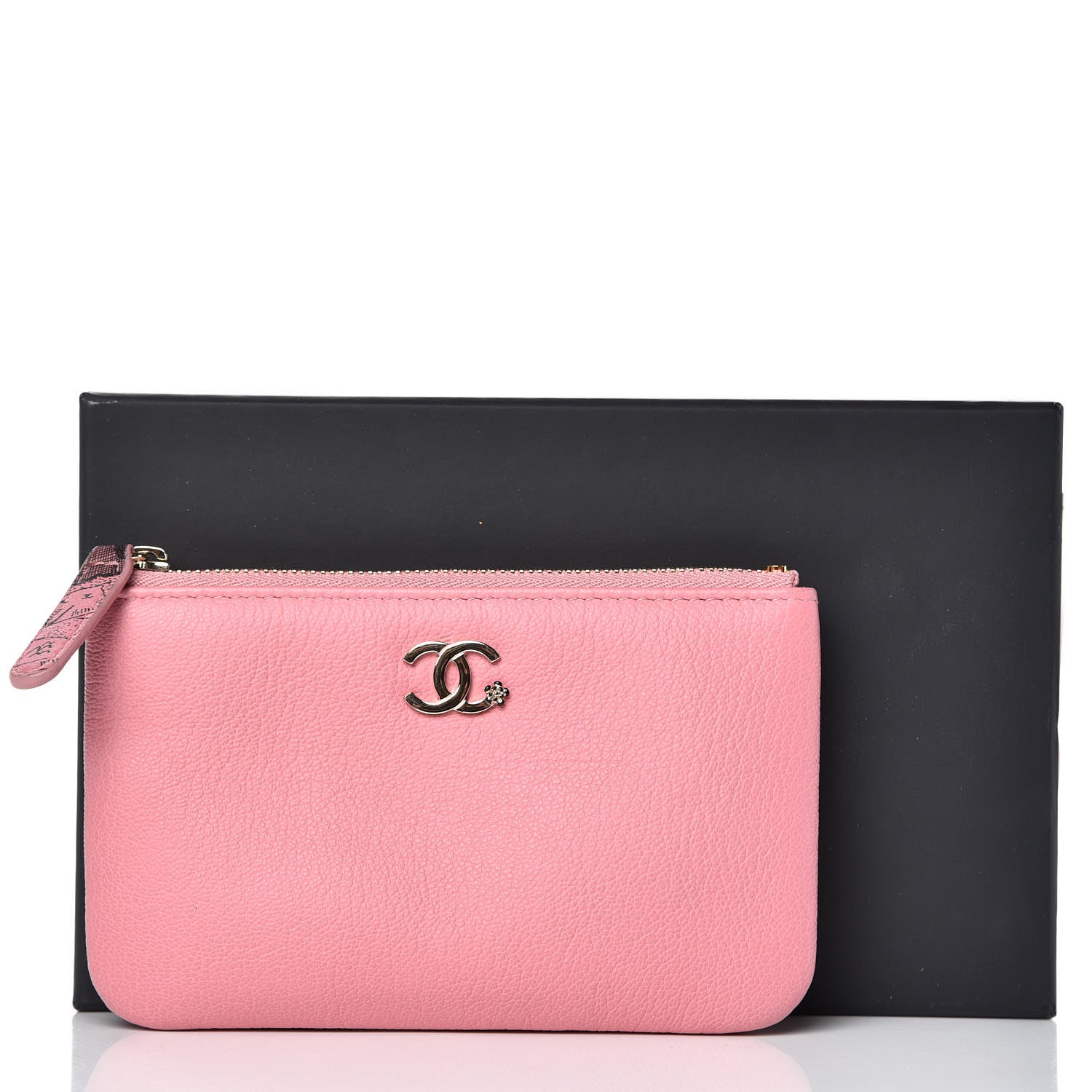 Chanel Goatskin Small CC Clover Cosmetic Case Pink 10 of 10