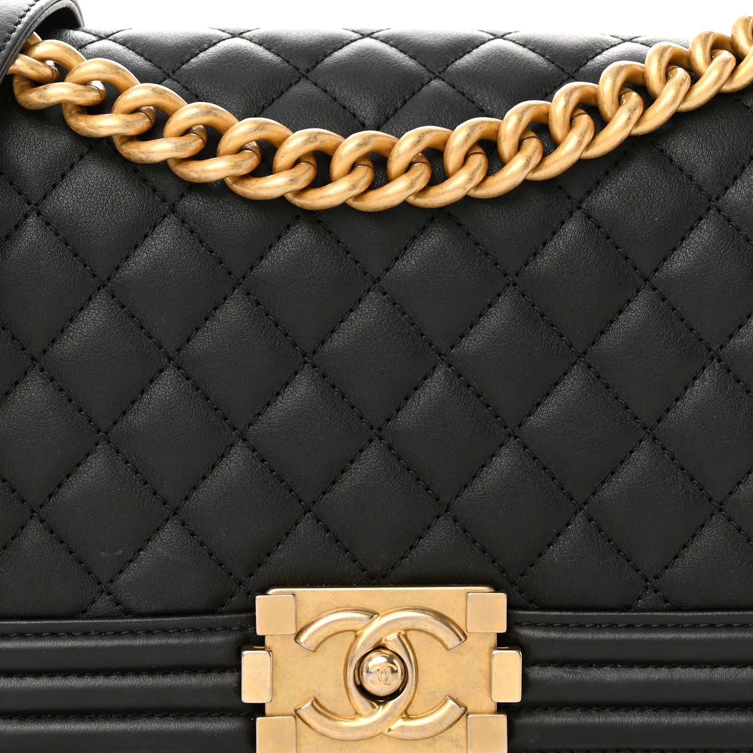 Chanel Lambskin Quilted Medium Boy Flap Black 8 of 15