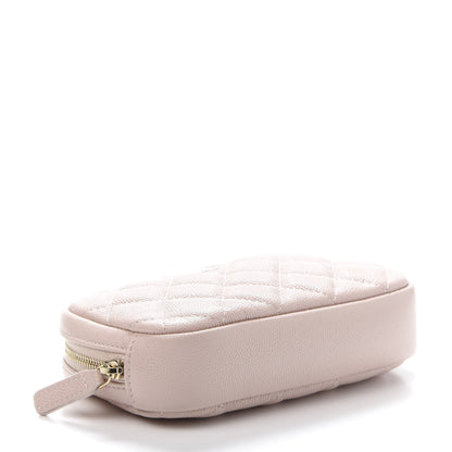 Chanel Caviar Quilted Small Curvy Pouch Cosmetic Case Light Pink 4 of 9