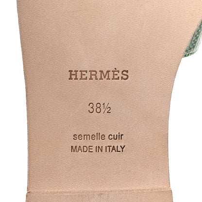 Hermes Lizard Oran Sandals 38.5 Vert Embrun 8 of 9