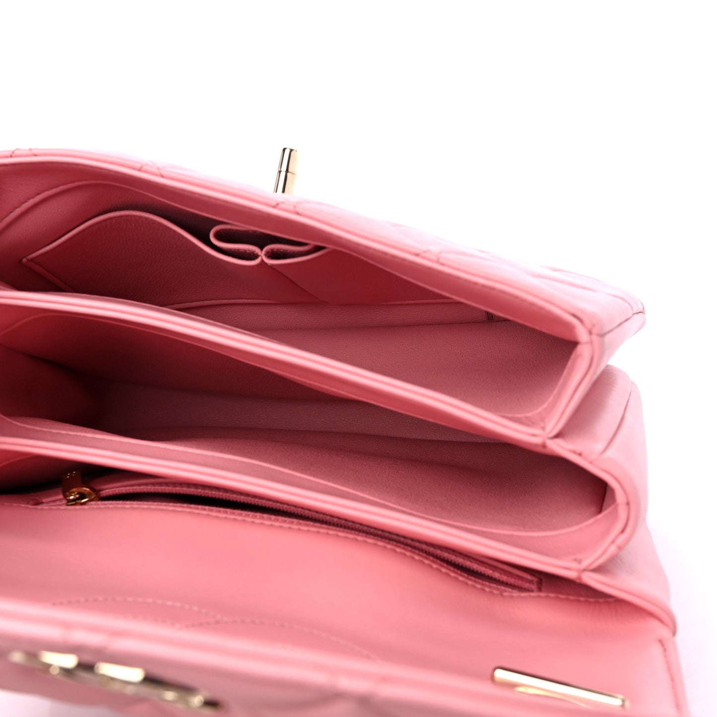 Lambskin Quilted Small Trendy CC Flap Dual Handle Bag Light Pink