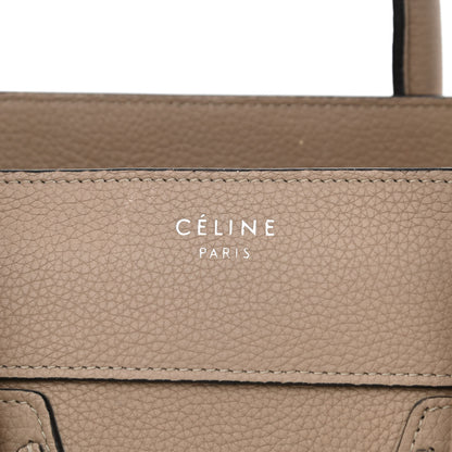 Celine Drummed Calfskin Mini Luggage Dune 7 of 14