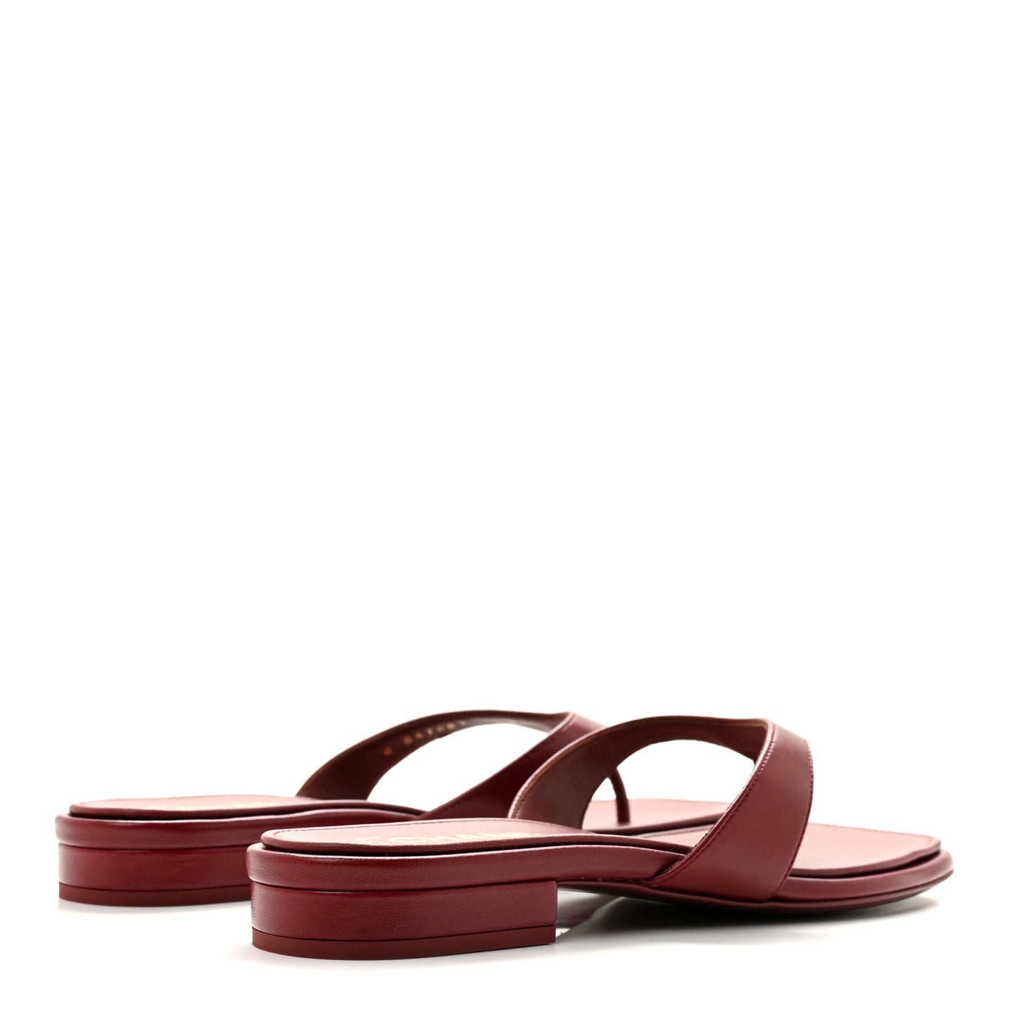 Lambskin CC Thong Sandals 39 Burgundy
