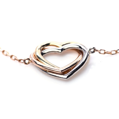 Cartier 18K Pink Yellow White Gold Trinity Heart Bracelet 6 of 6