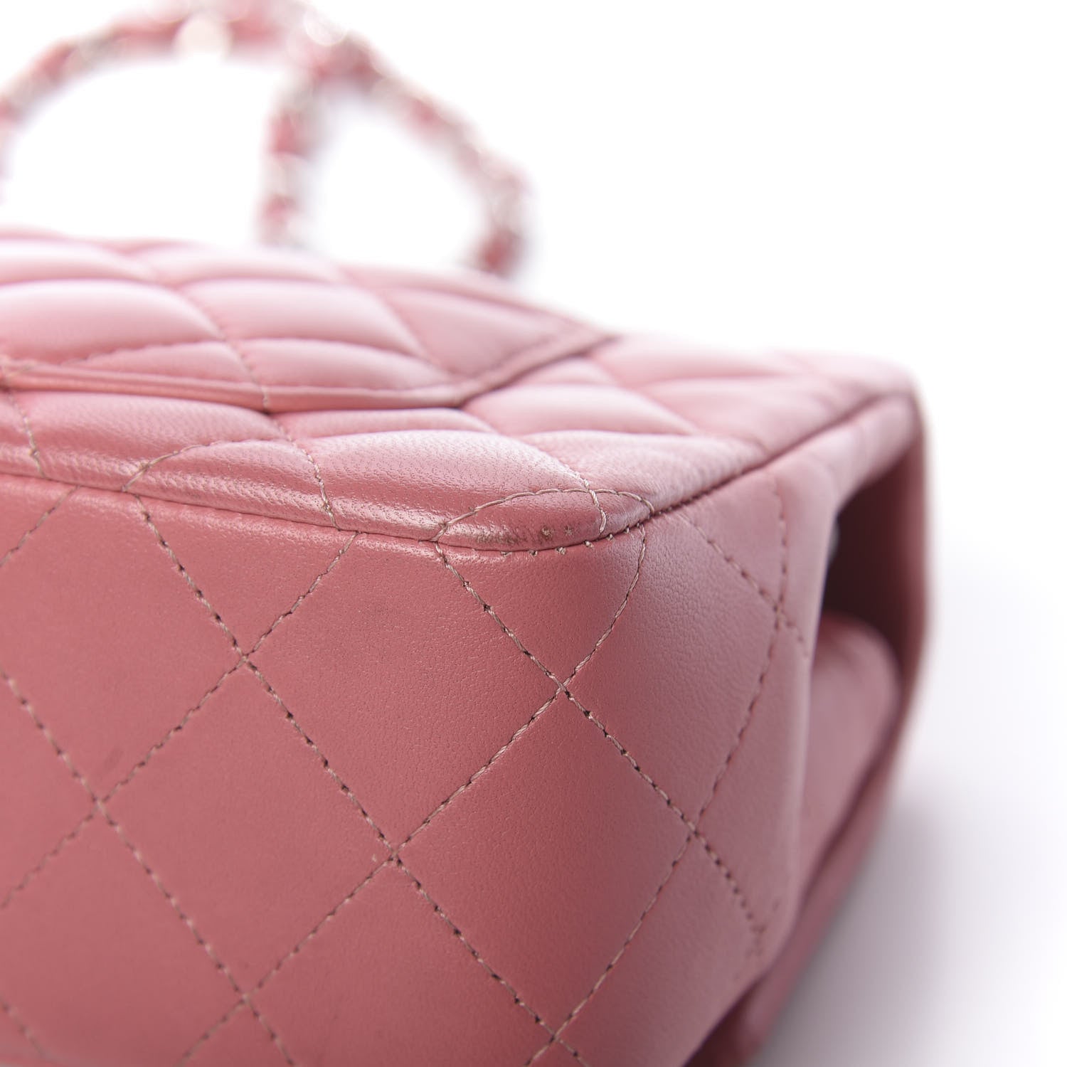 Chanel Lambskin Quilted Mini Rectangular Flap Pink 14 of 14