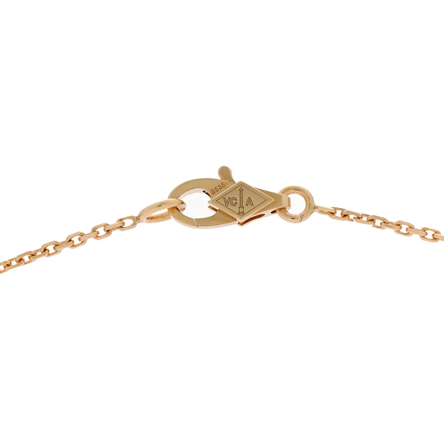 18K Yellow Gold Mother of Pearl Sweet Alhambra Butterfly Pendant Necklace
