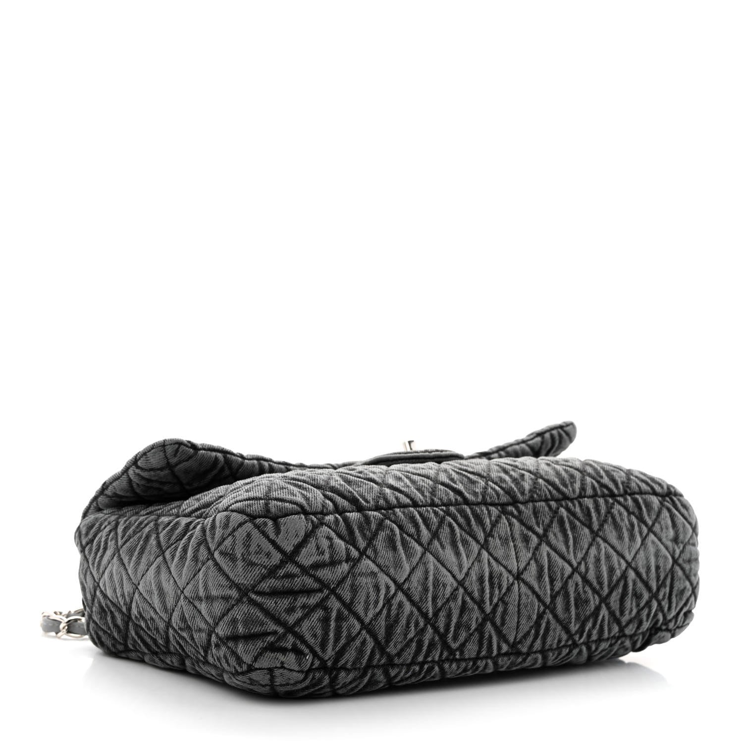 Chanel Denim Quilted Denimpression Flap Grey Black 4 of 9