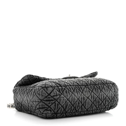 Chanel Denim Quilted Denimpression Flap Grey Black 4 of 9