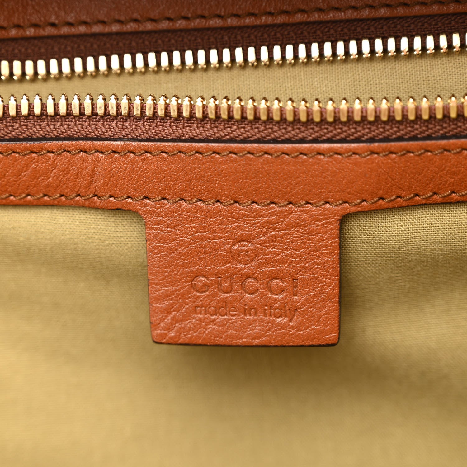 Gucci Vintage Canvas Calfskin Web Backpack Sand Light Cuir 10 of 17