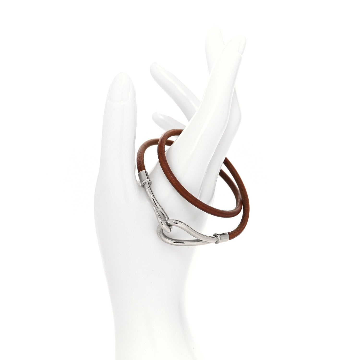 Hermes Natural Bridle Jumbo Double Tour Bracelet Bouton 2 of 4