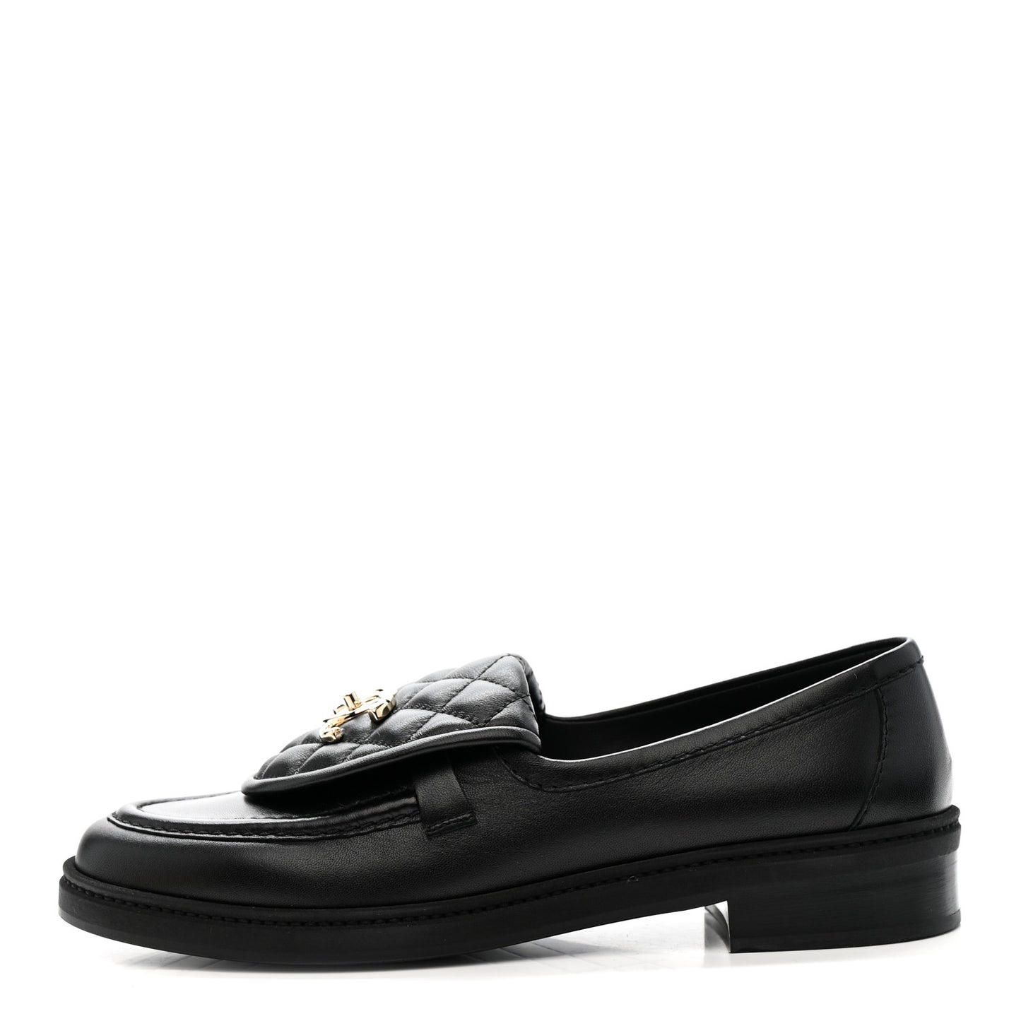 Lambskin Quilted CC Turnlock Loafers 39.5 Black
