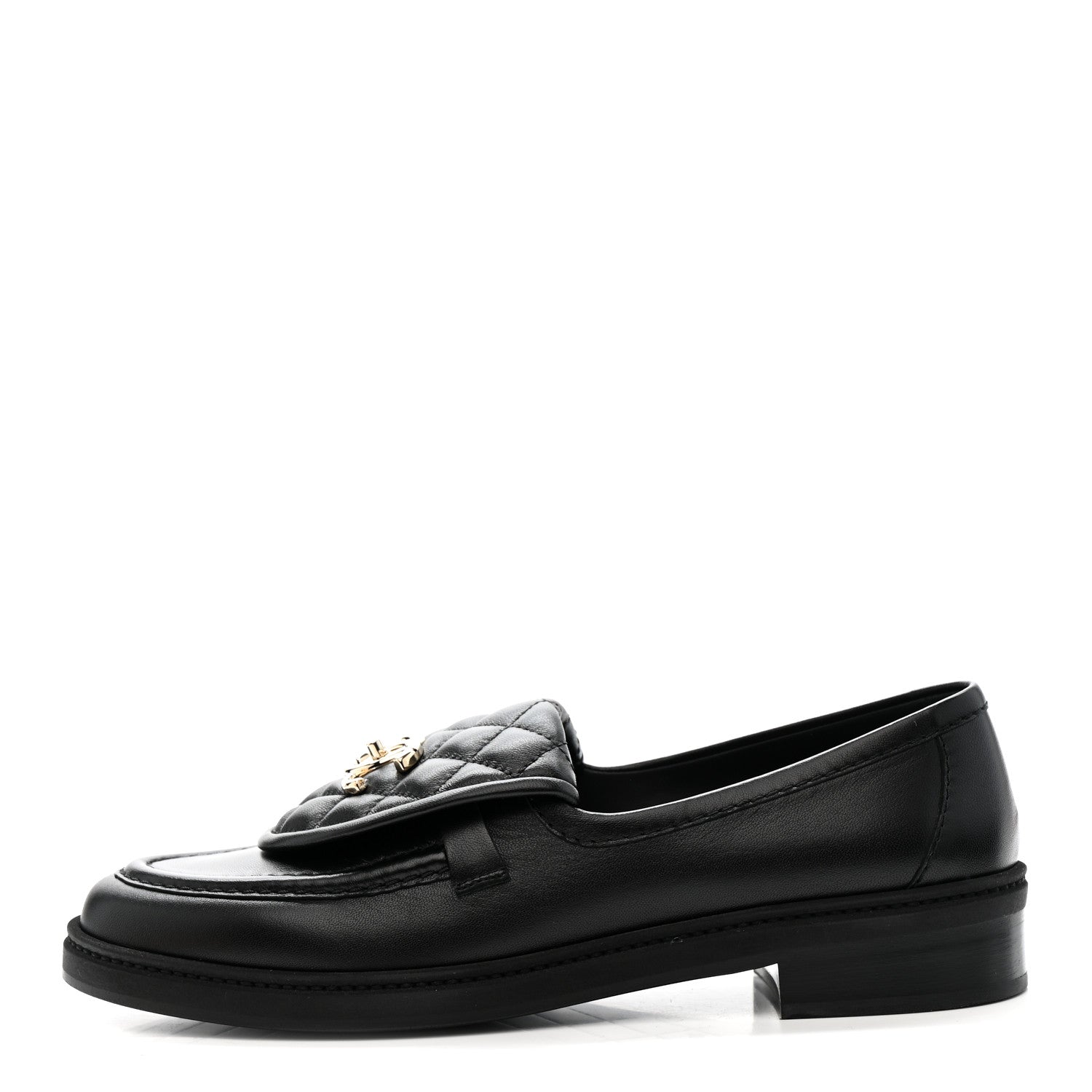 Chanel Lambskin Quilted CC Turnlock Loafers 39.5 Black 1 of 10