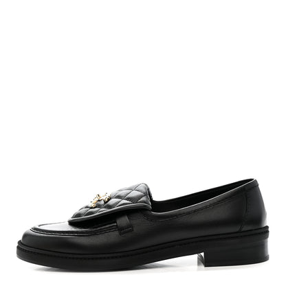 Chanel Lambskin Quilted CC Turnlock Loafers 39.5 Black 1 of 10