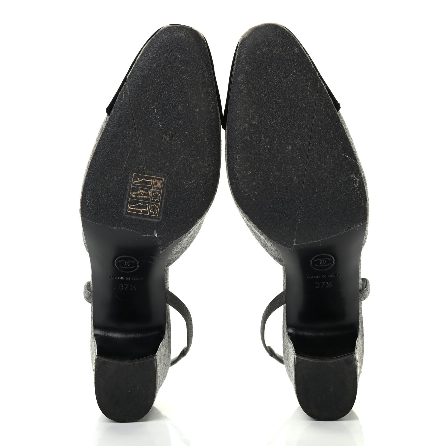 Wool Cap Toe CC Slingback Pumps 37.5 Black Dark Grey