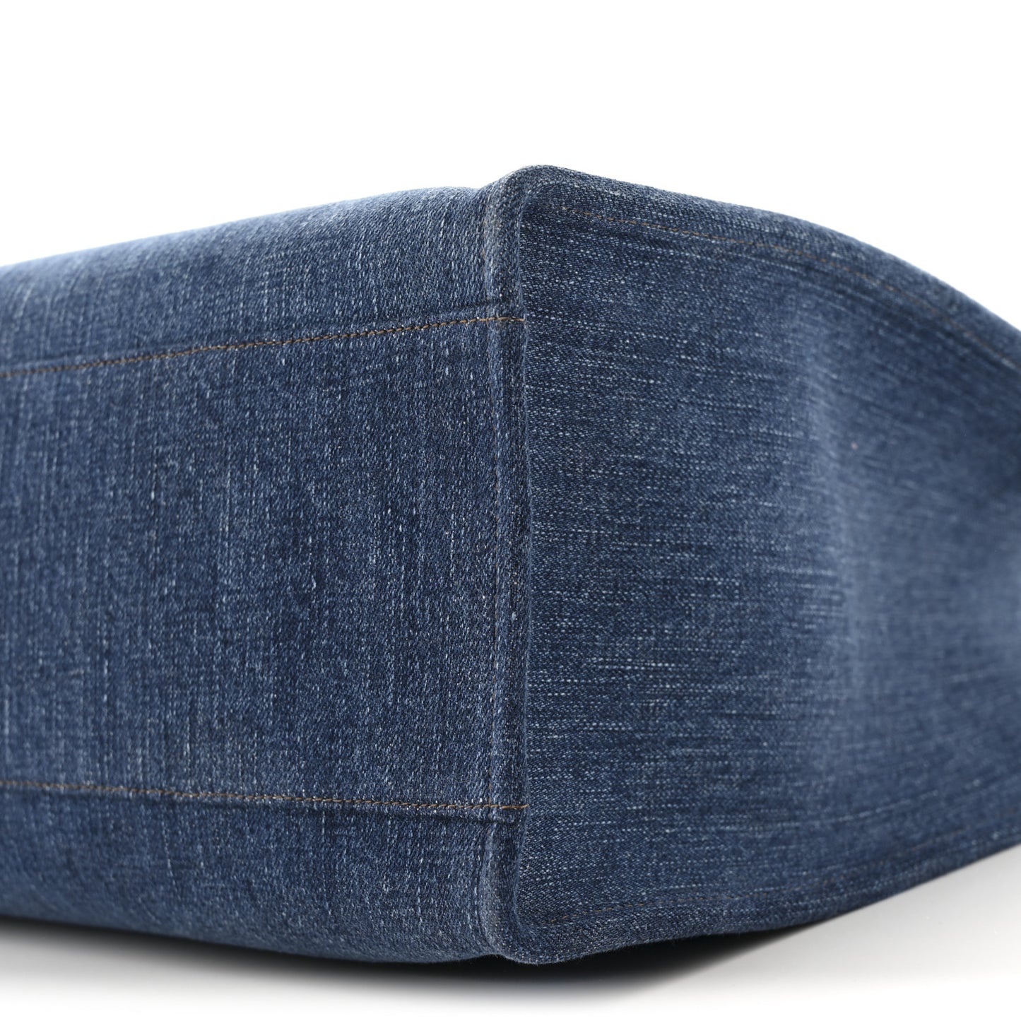 Denim Calfskin La Medusa Tote Bag Blue