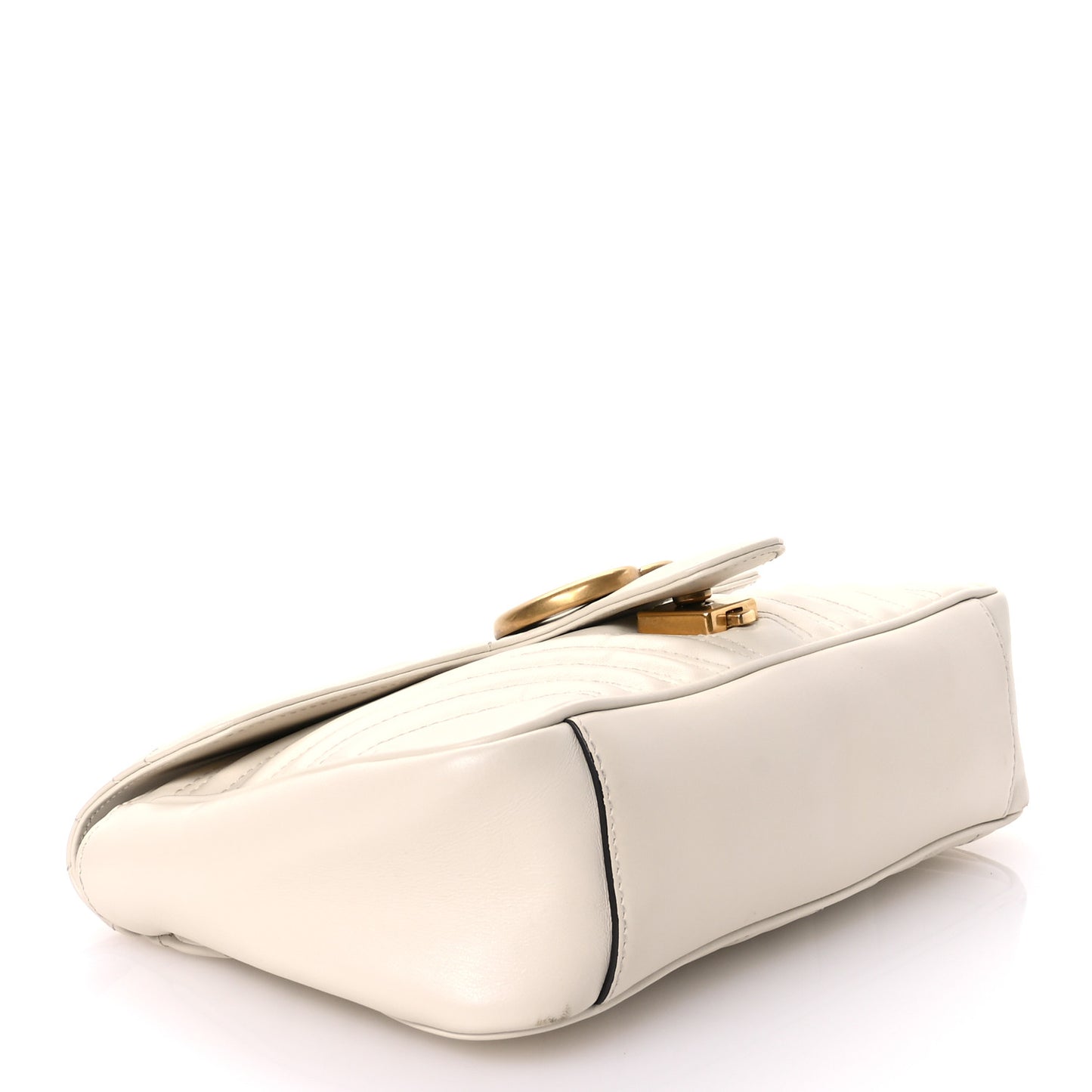 Calfskin Matelasse Small GG Marmont Shoulder Bag White