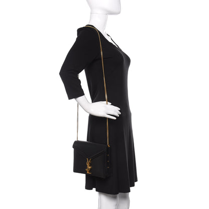 Saint Laurent Smooth Calfskin Monogram Cassandra Clasp Bag Black 2 of 9