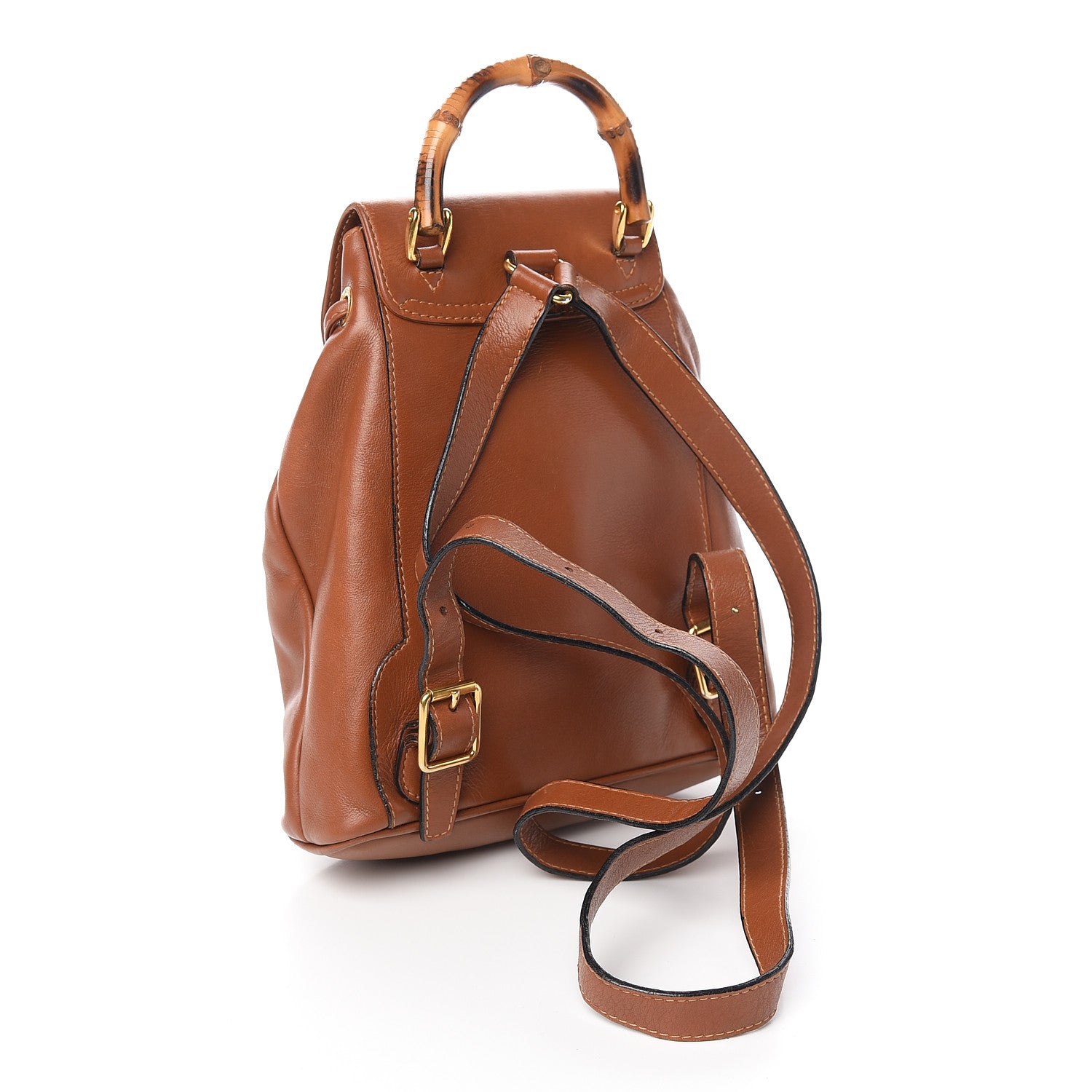 Gucci Calfskin Bamboo Mini Backpack Brown 3 of 12