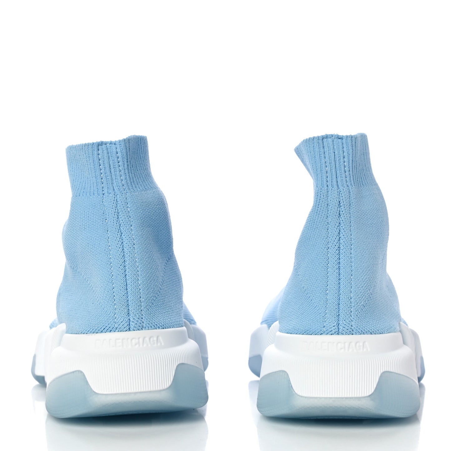 Technical 3D Recycled Knit Bi-Color Womens Speed 2.0 Transparent Sole Sneakers 36 Blue White Transparent Blue