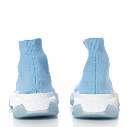 Balenciaga Technical 3D Recycled Knit Bi-Color Womens Speed 2.0 Transparent Sole Sneakers 36 Blue White Transparent Blue 6 of 10