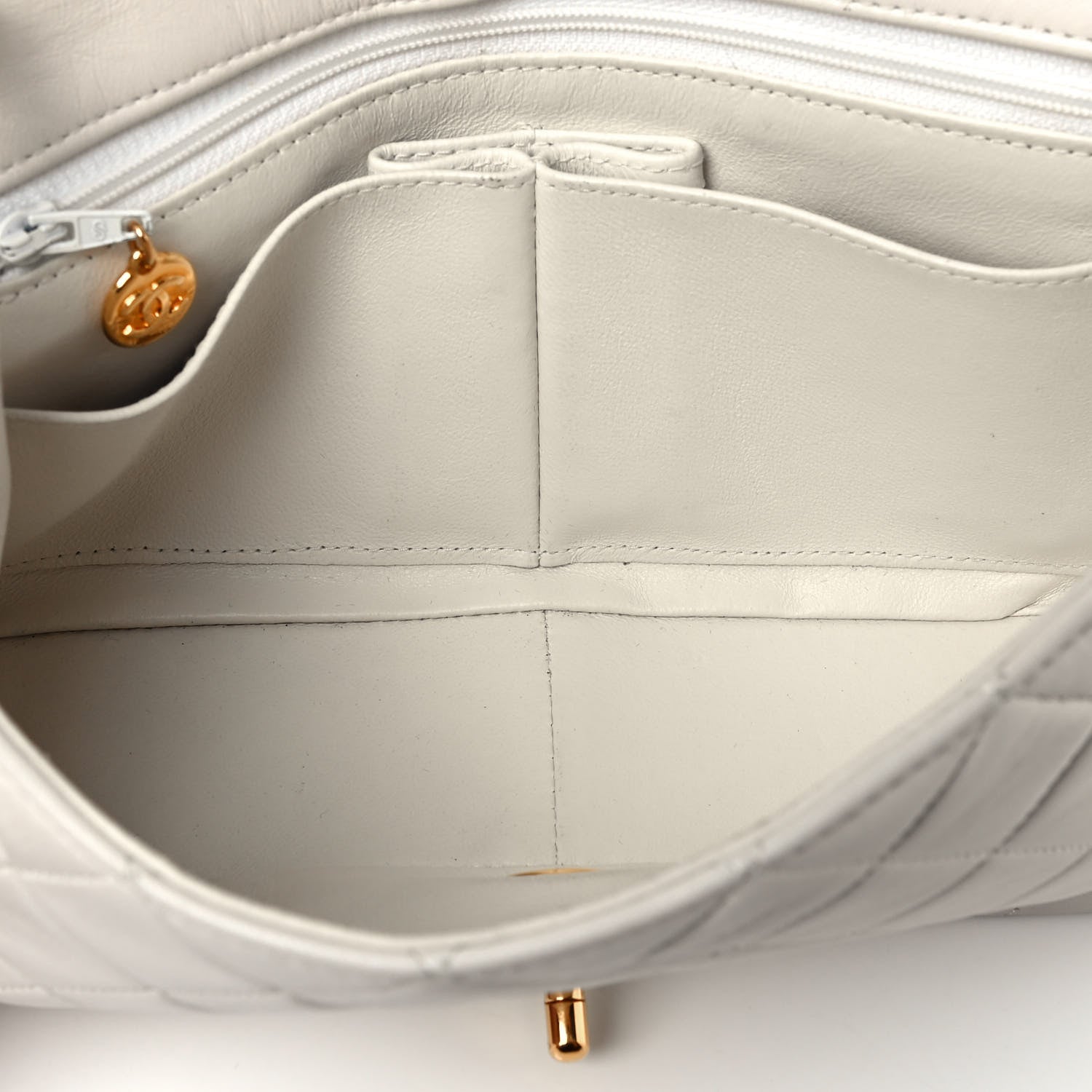 Chanel Lambskin Quilted Small Single Flap White 4 of 9