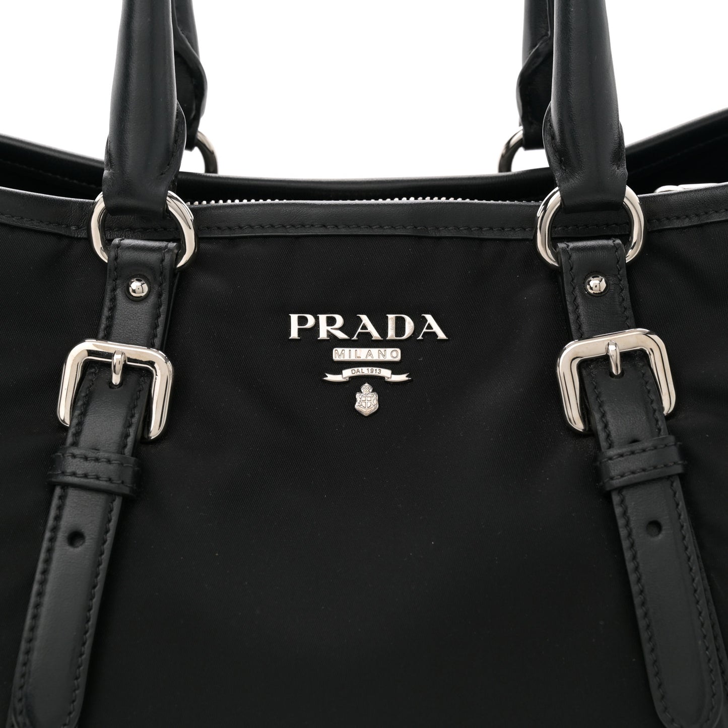Tessuto Nylon Soft Calf Small Tote Black