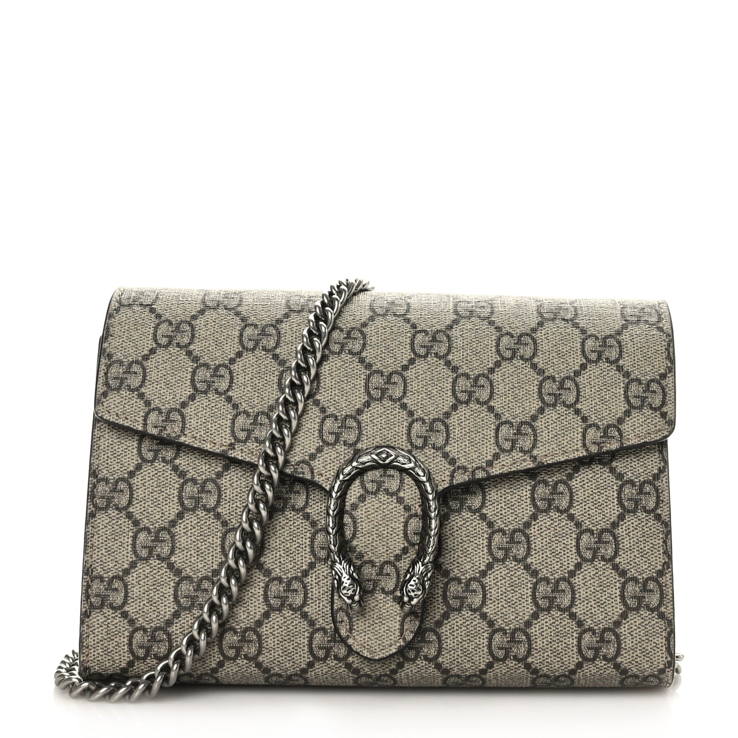 GG Supreme Monogram Mini Dionysus Chain Wallet Beige Taupe