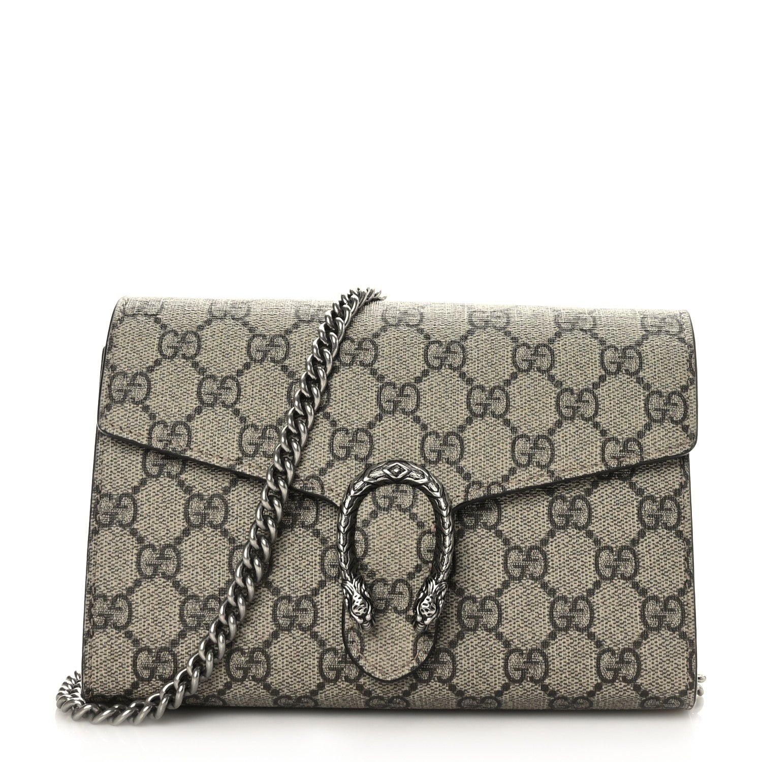 Gucci GG Supreme Monogram Mini Dionysus Chain Wallet Beige Taupe 1 of 9