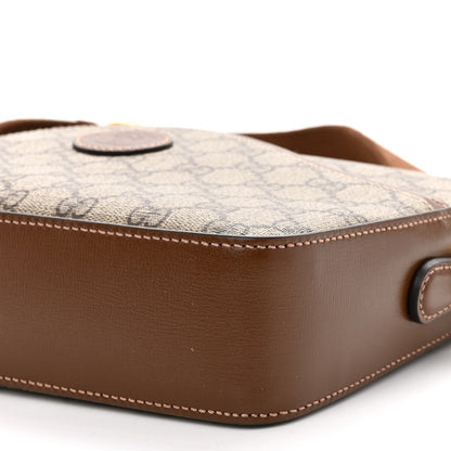 Gucci GG Supreme Monogram Azalea Calfskin Retro Interlocking G Messenger Shoulder Bag Beige Ebony Brown Sugar 10 of 10