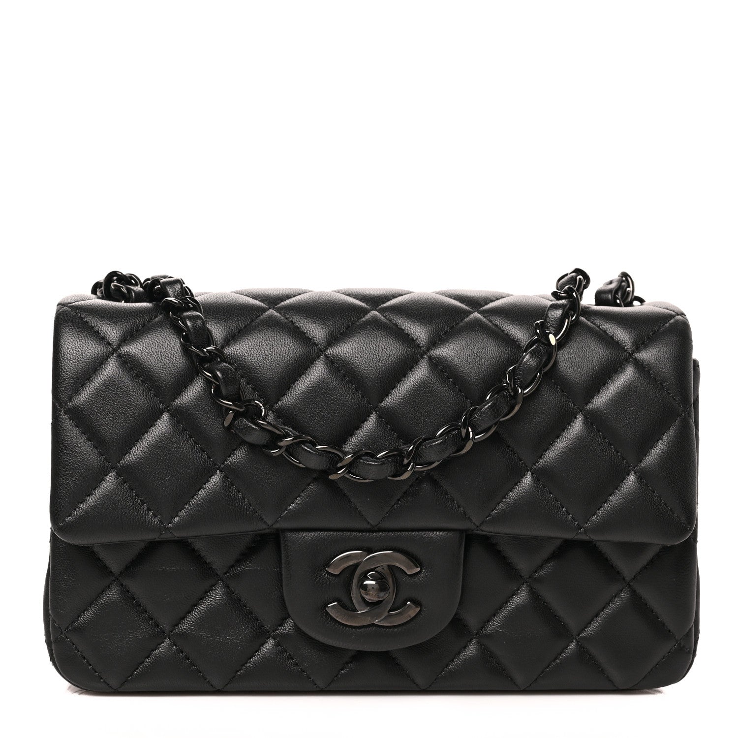 Chanel Lambskin Quilted Mini Rectangular Flap So Black 1 of 9