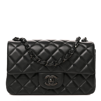 Chanel Lambskin Quilted Mini Rectangular Flap So Black 1 of 9