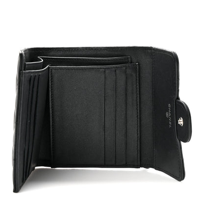 Chanel Lambskin Quilted Compact Flap Wallet So Black 5 of 11