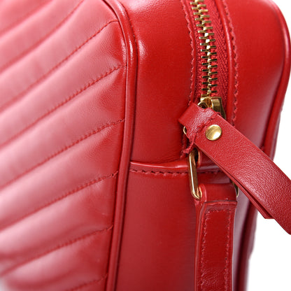 Saint Laurent Calfskin Matelasse Monogram Lou Camera Bag Eros Red 8 of 10
