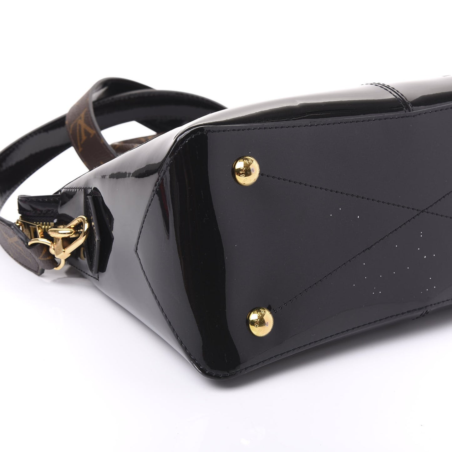 Patent Calfskin Miroir Tote Black