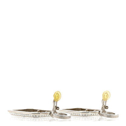 Chanel Crystal CC No 5 Perfume Bottle Clip On Earrings Silver 3 of 3