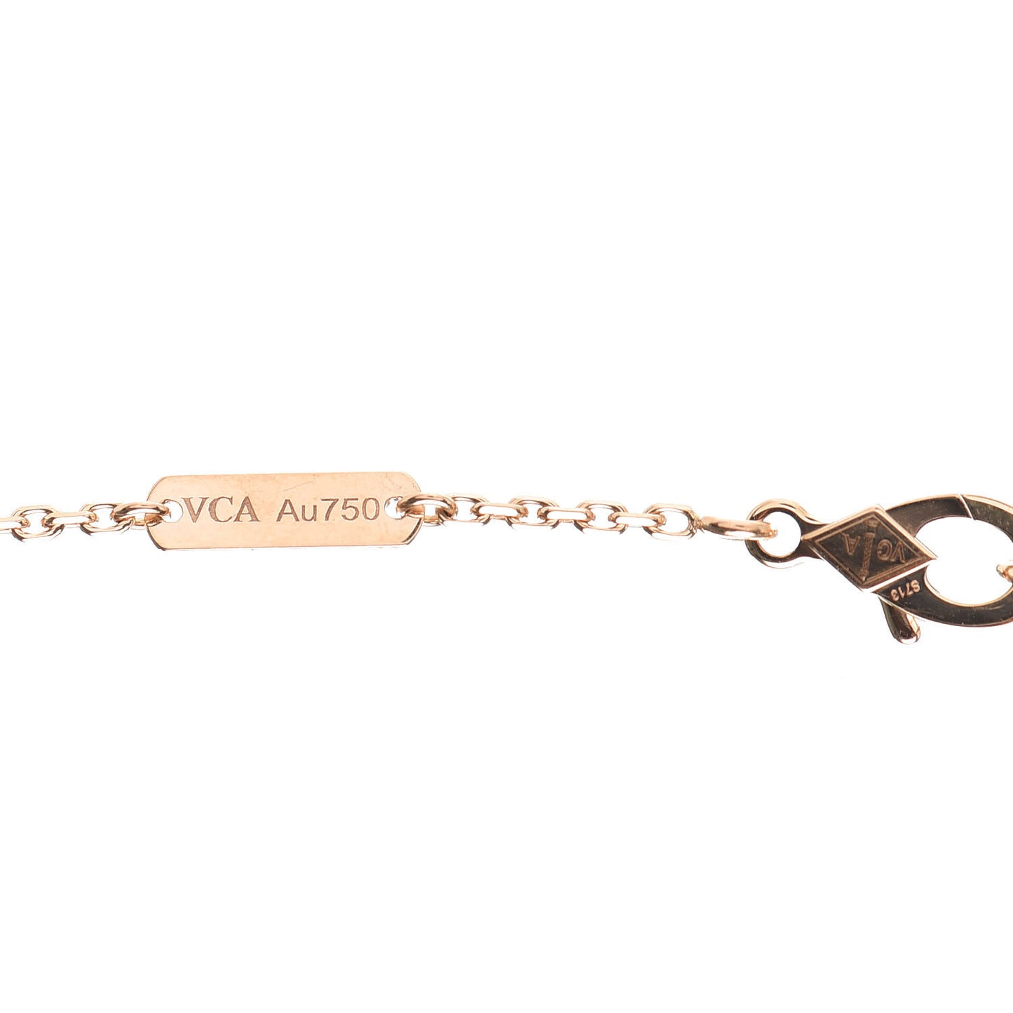 18K Rose Gold Diamond Bulls Eye Vintage Alhambra Pendant Necklace