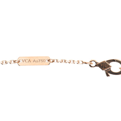Van Cleef & Arpels 18K Rose Gold Diamond Bulls Eye Vintage Alhambra Pendant Necklace 5 of 9