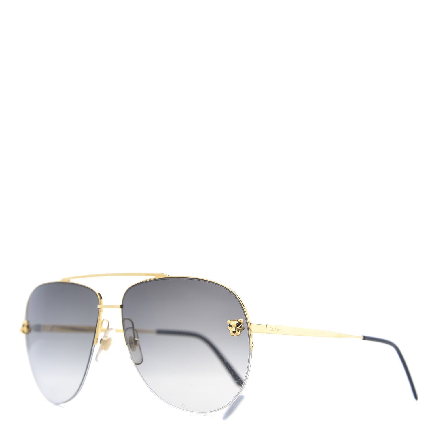 Cartier Santos de Aviator Sunglasses CT0229S Gold Black 1 of 8