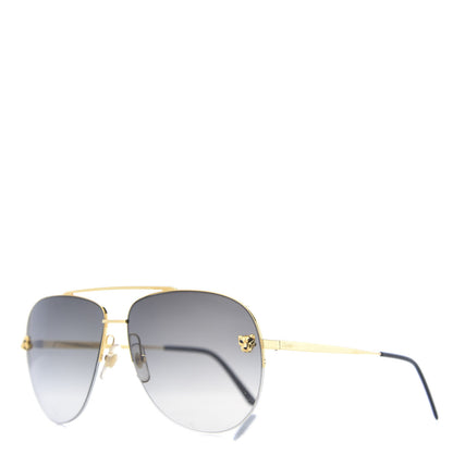 Cartier Santos de Aviator Sunglasses CT0229S Gold Black 1 of 8