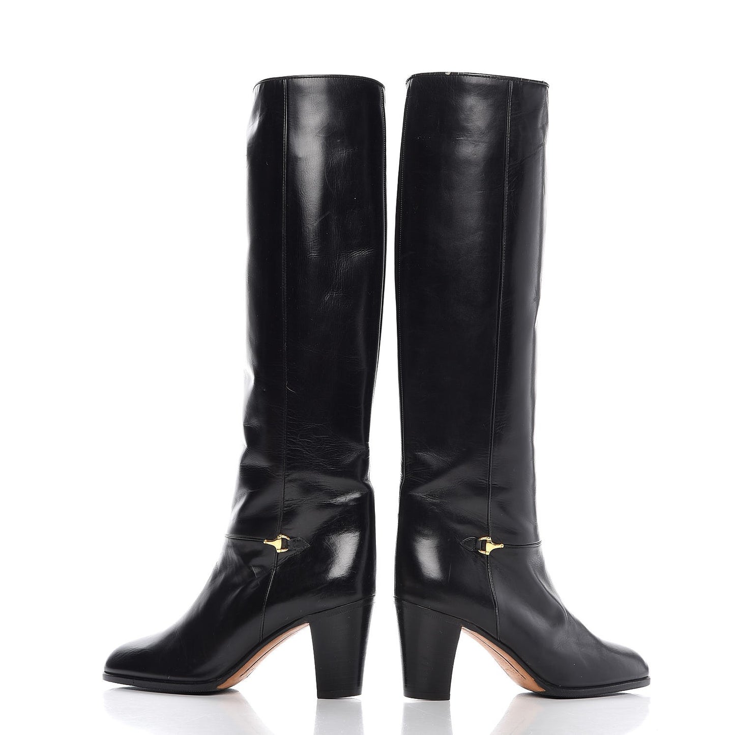 Calfskin Tall Boots 35.5 Black