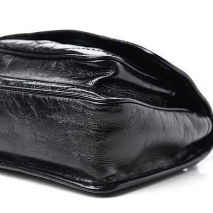 Saint Laurent Crinkled Calfskin Matelasse Monogram Baby Niki Chain Satchel Black 7 of 11